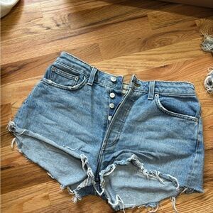 Reformation Denim Distressed Women Shorts